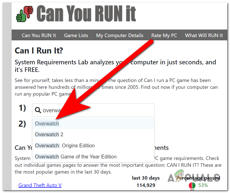 Choosing the Overwatch game 