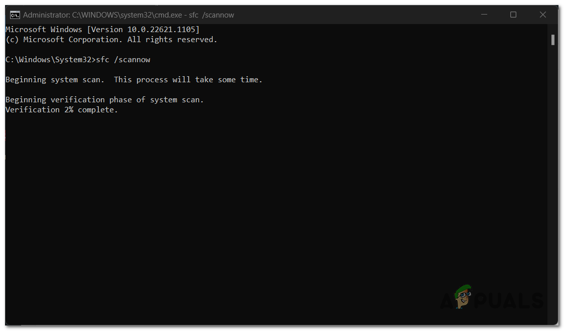 Completing the SFC scan