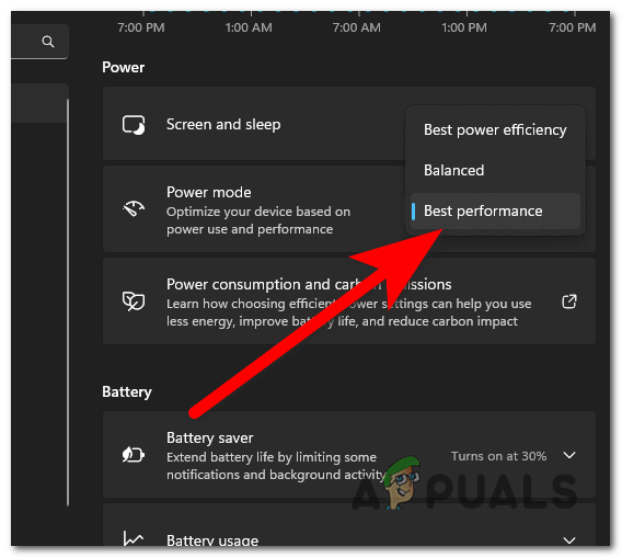 Selecting the Best performance mode