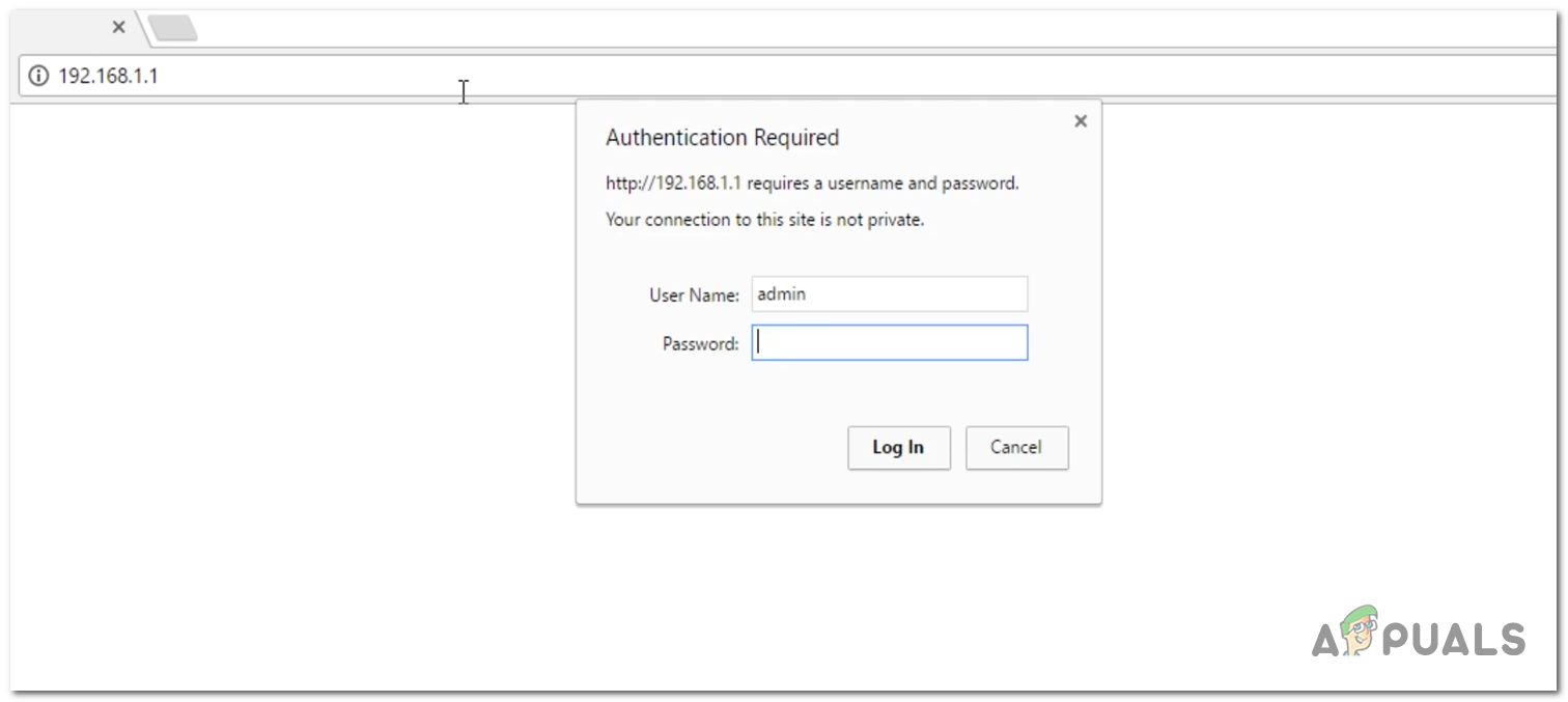Logging into the Netgear router settings