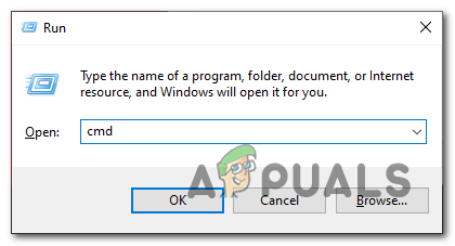 Opening command prompt via the run dialogue box