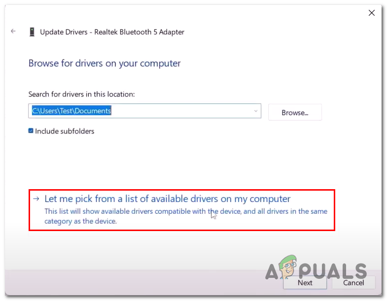 Rolling back the Bluetooth drivers via the device manager
