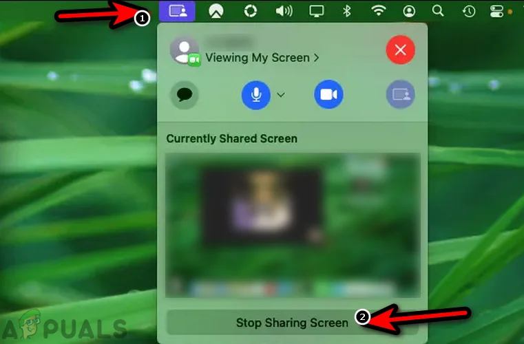 Stop Sharing Screen in a FaceTime Call on a Mac