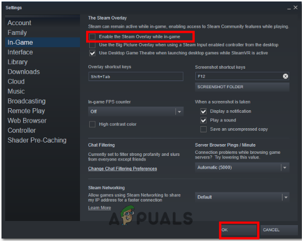 Disabling the steam overlay