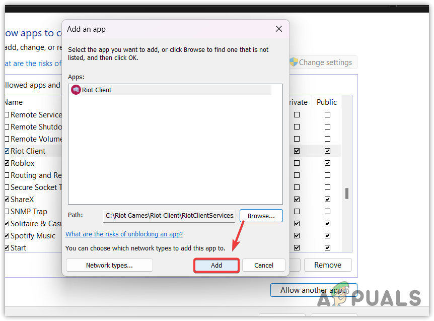 Adding Riot Client to Windows Firewall Settings
