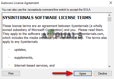 Agreeing to the terms