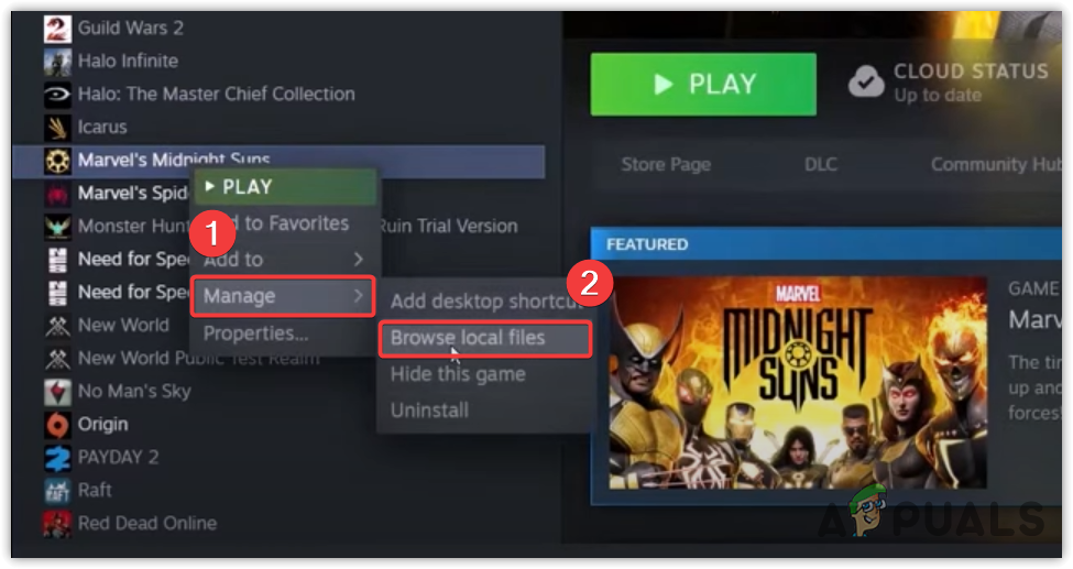 Browsing Marvel's Midnight Suns Local Files
