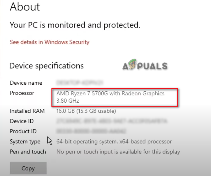 Checking Processor model