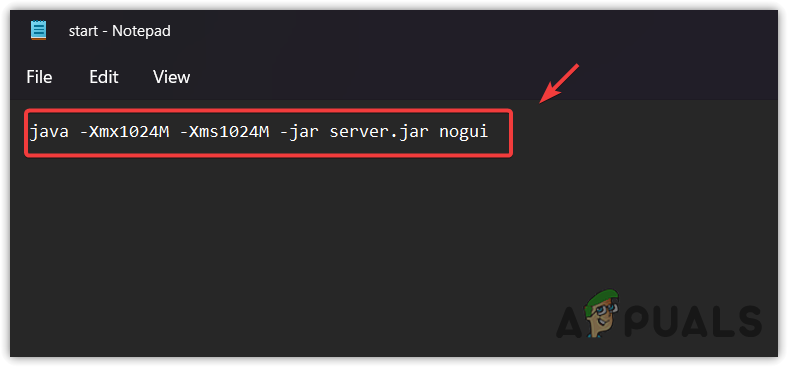 Checking the command to run the Jar file