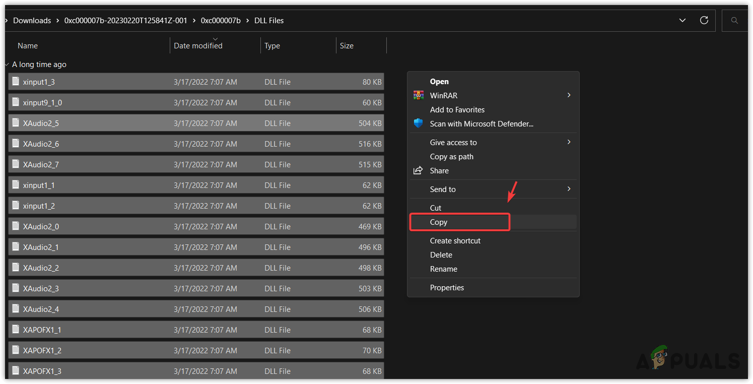 Selecting all DLL files