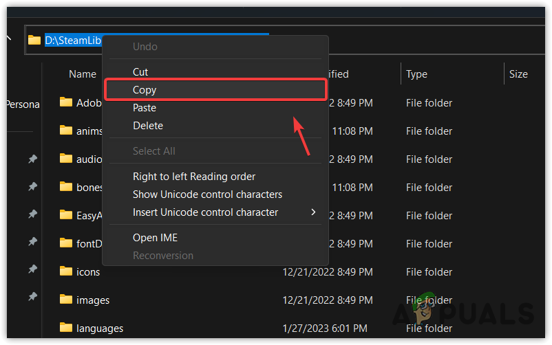 Copying the address of MidnightSuns-Win64-Shipping.exe file