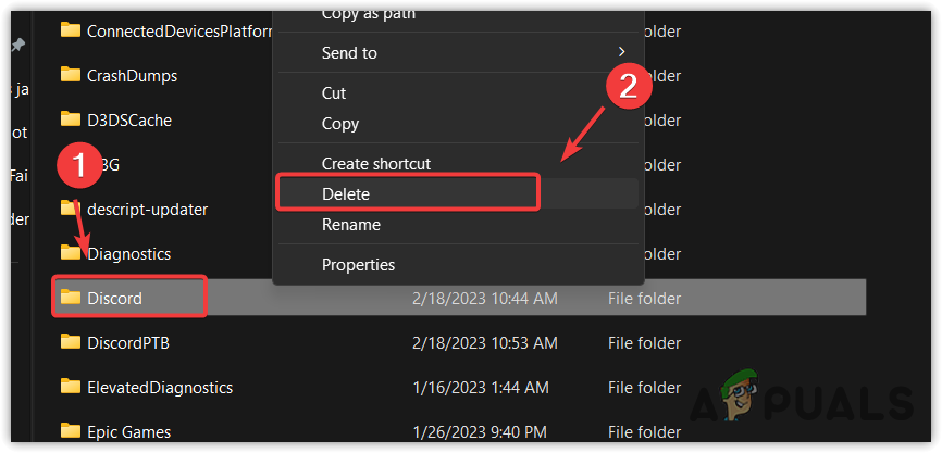 Deleting Discord Folder from the Local appdata