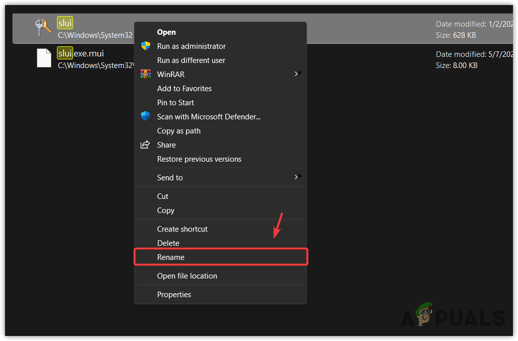 Deleting Slui exe file from system 32 folder