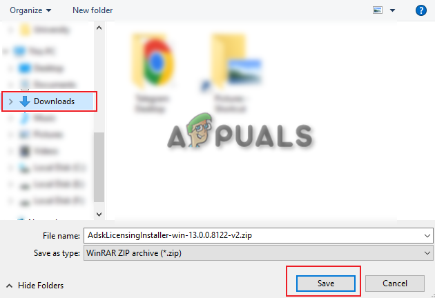 Saving the file in the folder