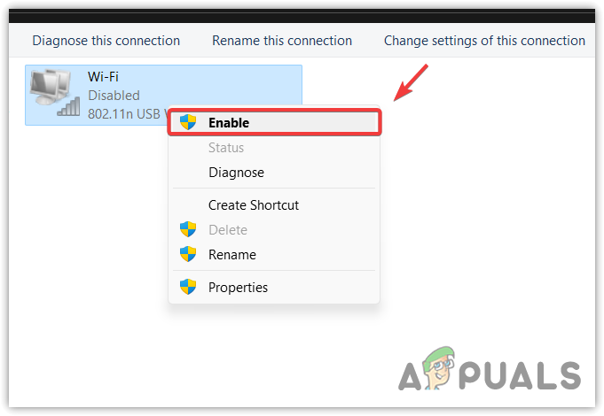Enabling Network Adapter