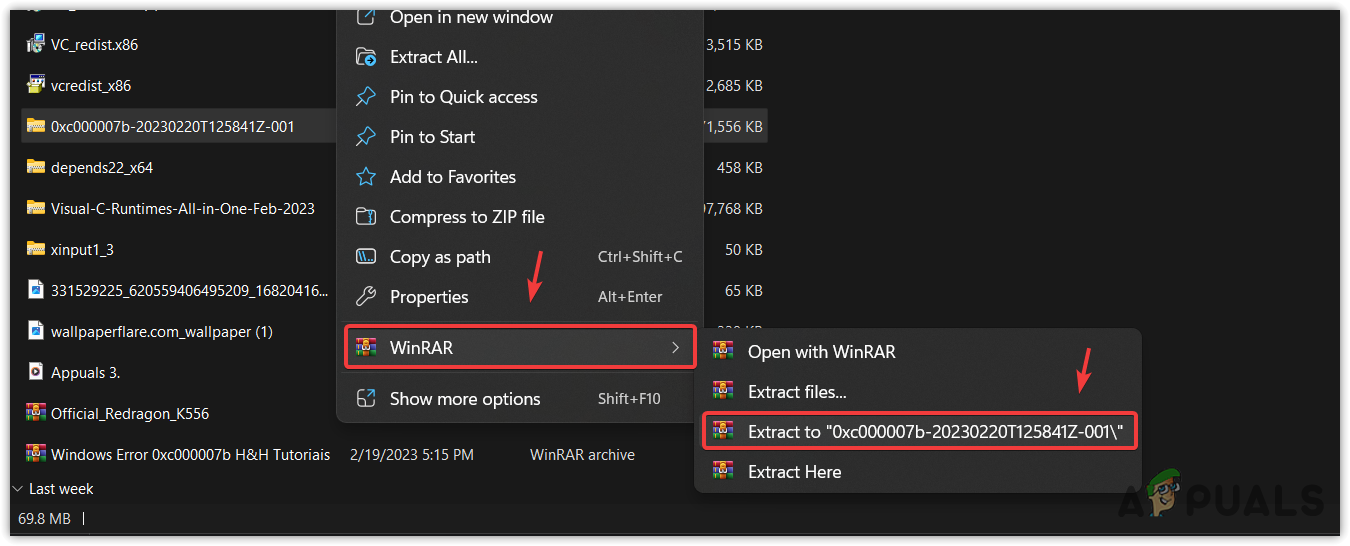 Extracting the DLL files folder