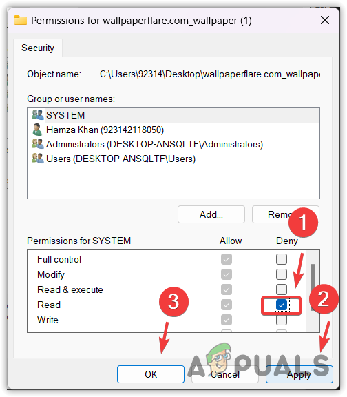 Giving Read access to the Wallpaper file