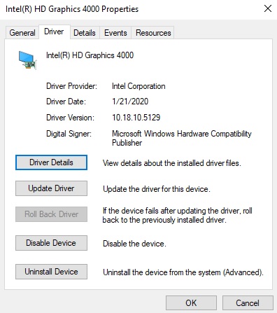 Updating Graphics Driver in Windows 10