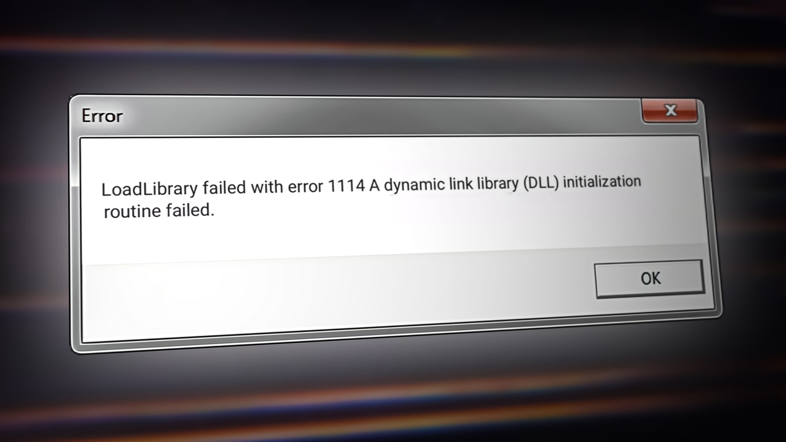 LoadLibrary Error 1114