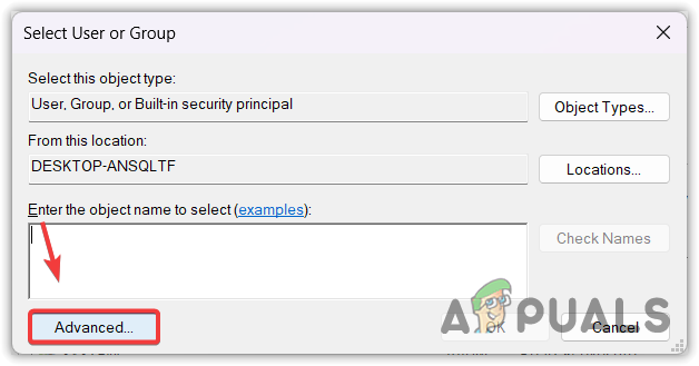Navigating to Advanced users and groups settings