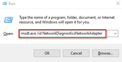 Running Network Adapter with Run 