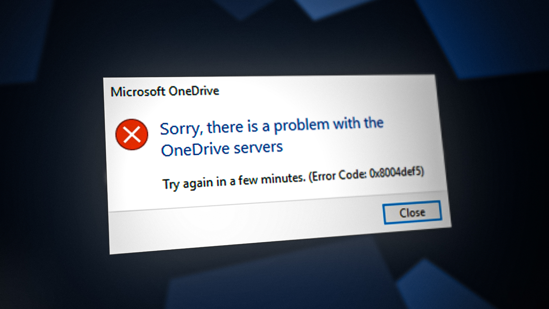 OneDrive Error "there is a problem with servers"