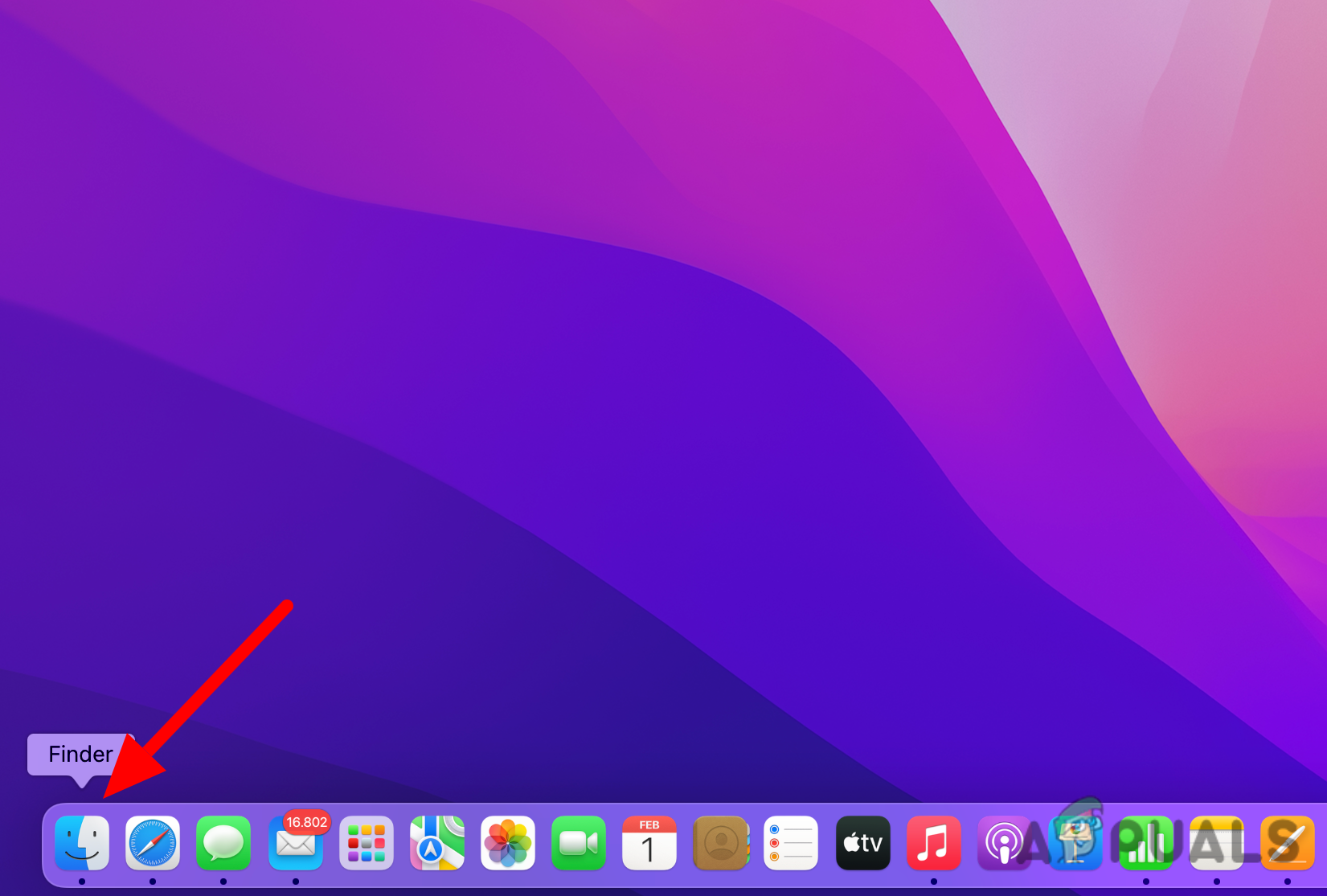 Open up the Finder app