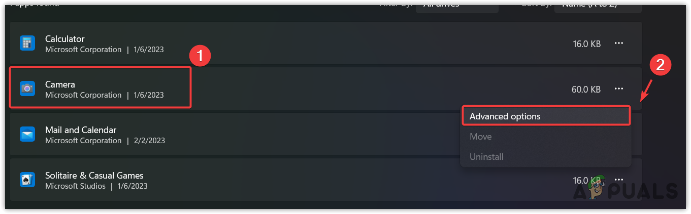 Opening Advanced Camera Settings