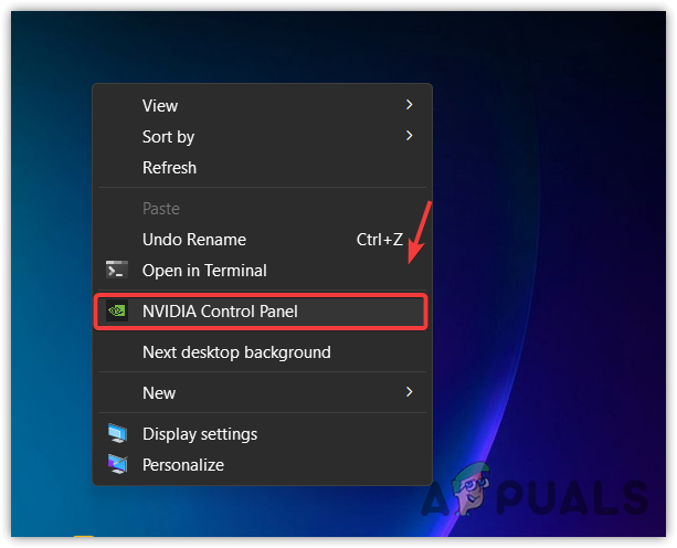 Opening Nvidia Control Panel