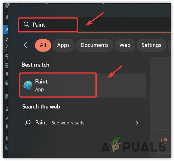 Opening Paint application