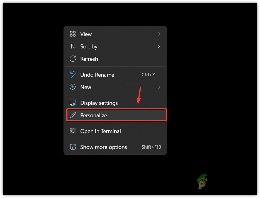 Opening Personalizing Settings