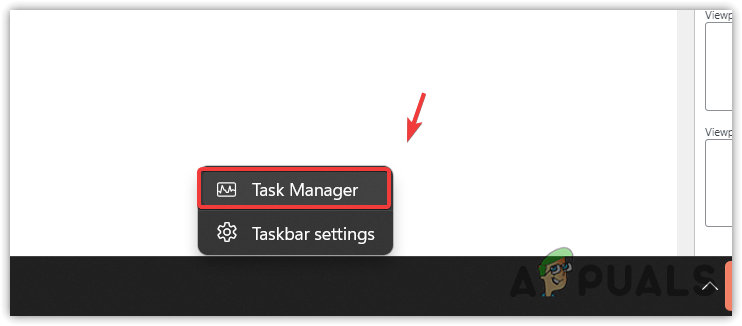 Opening Task Manager