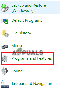 Opening program and features