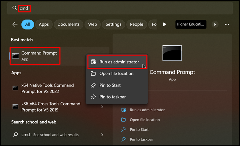 Run CMD as Administrator