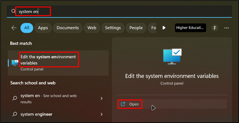 System environment file