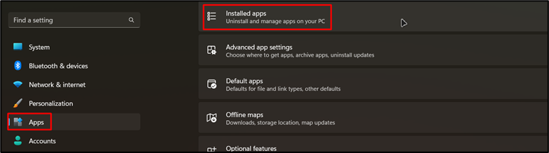 Installed apps