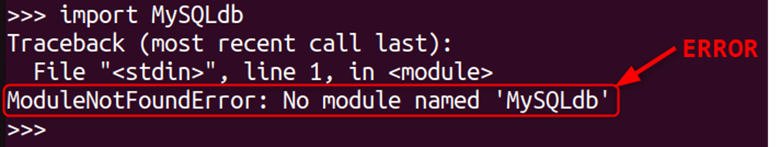 Error "ModuleNotFoundError"