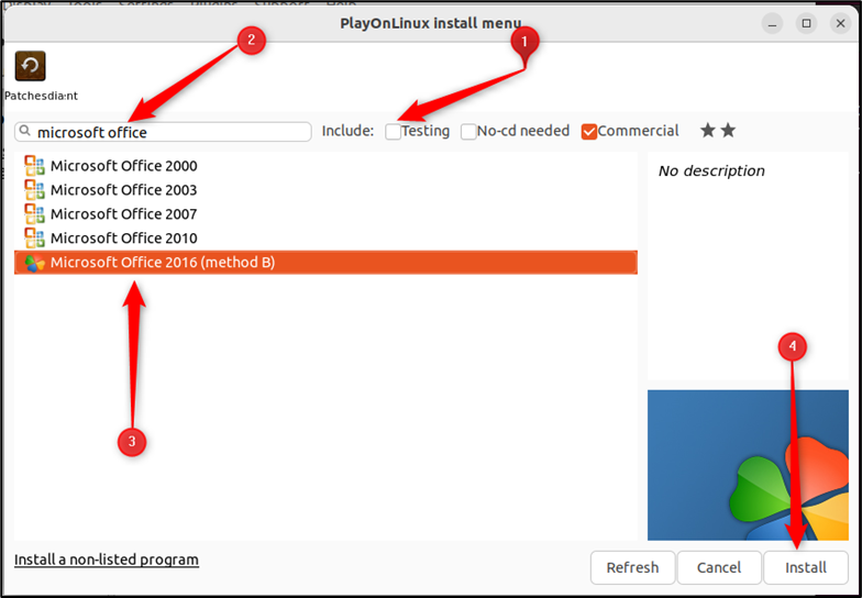 select file from installation menu