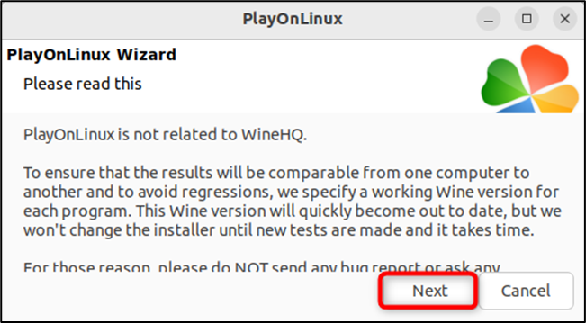 playonlinux installation wizard