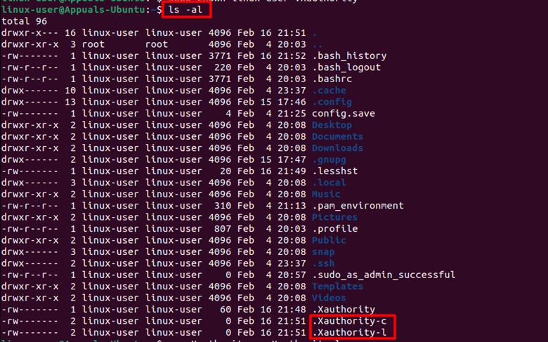 ls -al list show command