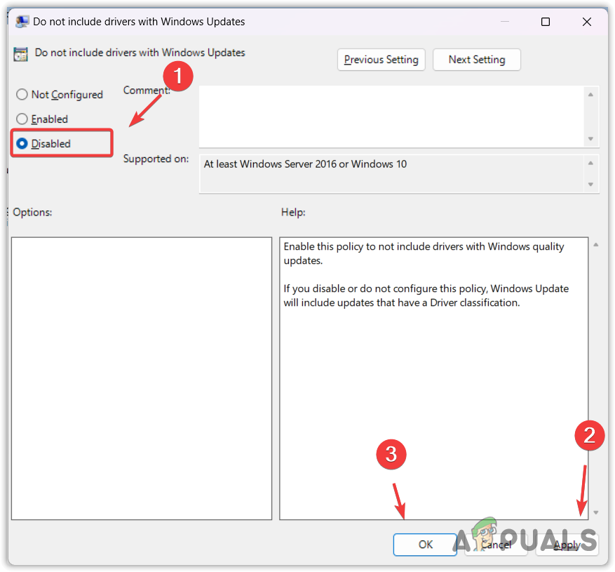 Preventing drivers from installing through Windows Update component