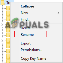 Renaming the Tree Registry