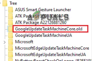 Renaming the registry key 