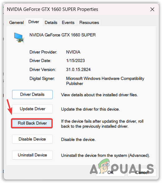 Roll backing the Graphics Driver to the previous version