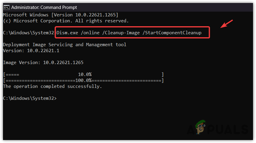 Running DISM Cleanup Image Command