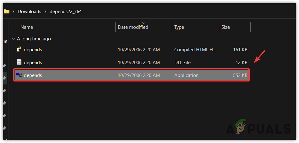 Running Dependency Walker application