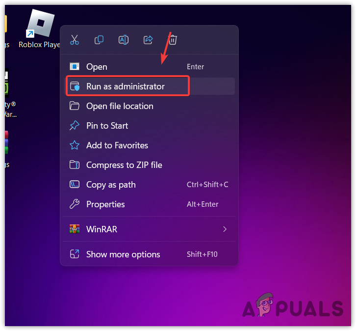 Running Roblox with administrator permissions