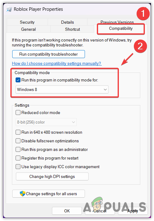 Running Roblox with an old version of Windows