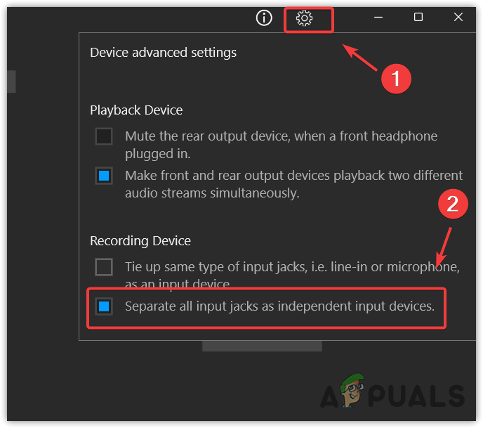 Separating all inputs jacks as independent input devices
