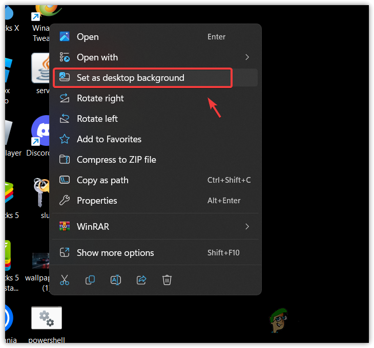 Setting an image as a wallpaper on Windows